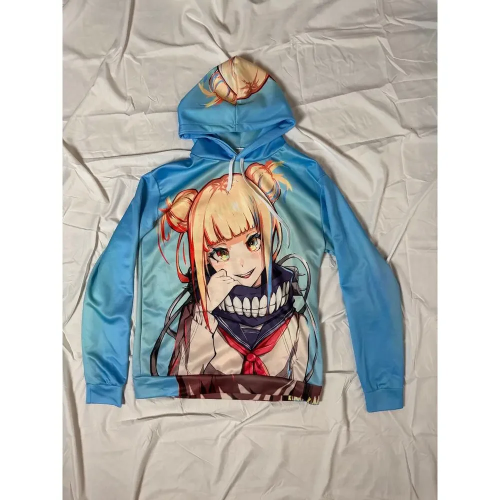 My Hero Academia Himiko Toga Hoodie Pullover Sweatshirt Sweater Casual Blue XXL